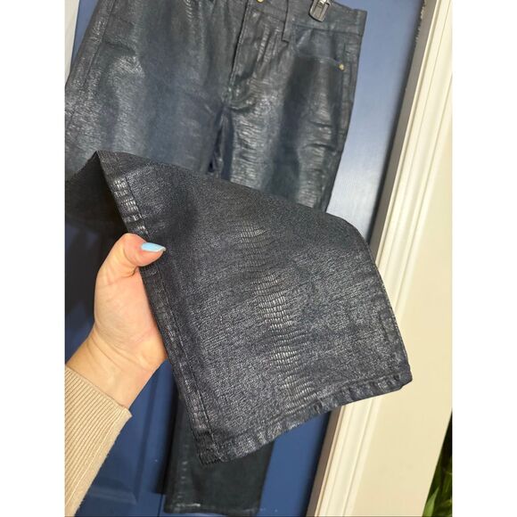 FRAME Le High Straight Indigo Lizard Coated Jeans Size 27 NWOT - Picture 4 of 6